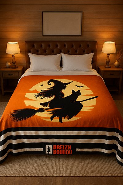 Plaid Halloween.Illustration originale "Breizh Boubou" – Image 2