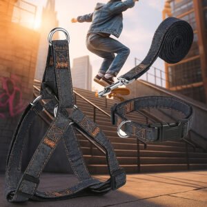 Denim Attitude – Laisse, Harnais & Collier pour les chiens stylés