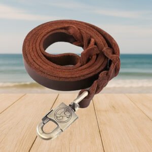 Vintage-Laisse en Cuir Tressé